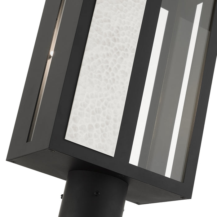 One Light Outdoor Post Top Lantern from the Lafayette collection in Black finish