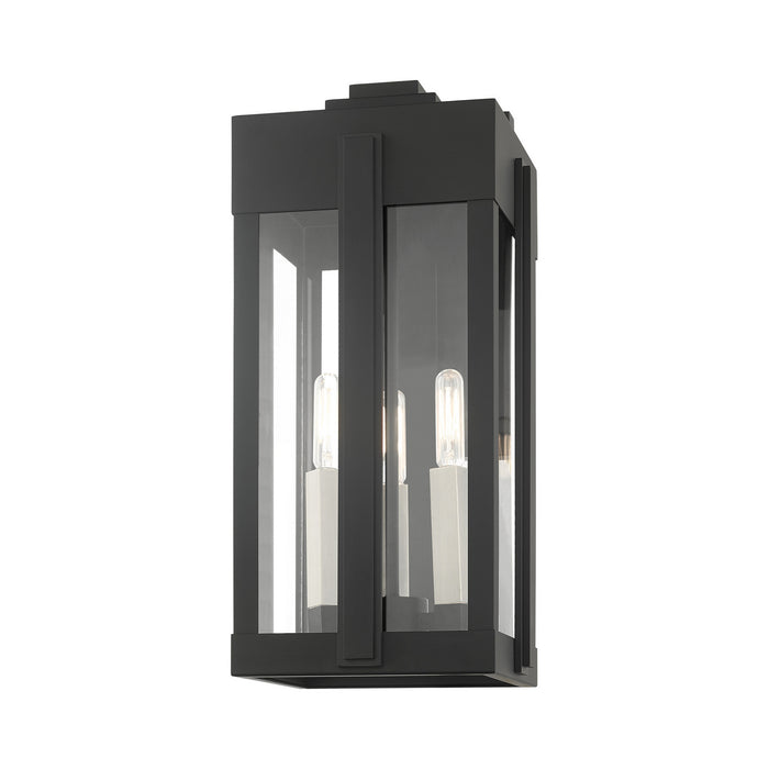 Three Light Outdoor Wall Lantern from the Lexington collection in Black finish