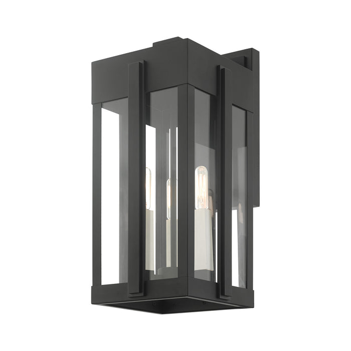 Three Light Outdoor Wall Lantern from the Lexington collection in Black finish