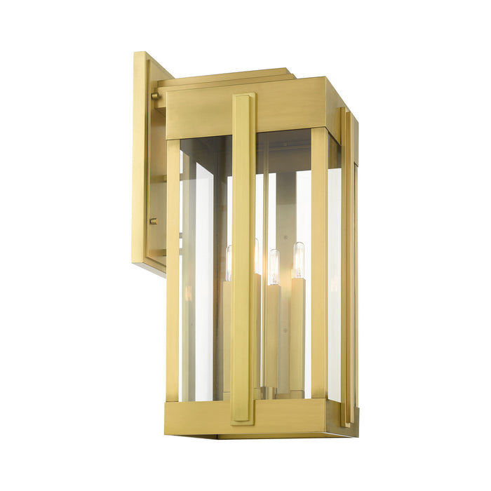 Four Light Outdoor Wall Lantern from the Lexington collection in Natural Brass finish