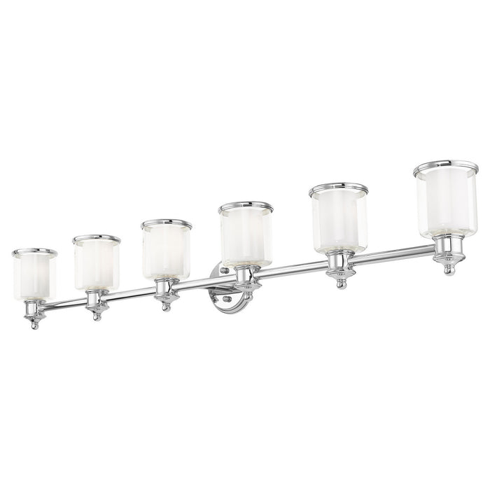 Six Light Vanity from the Middlebush collection in Polished Nickel finish
