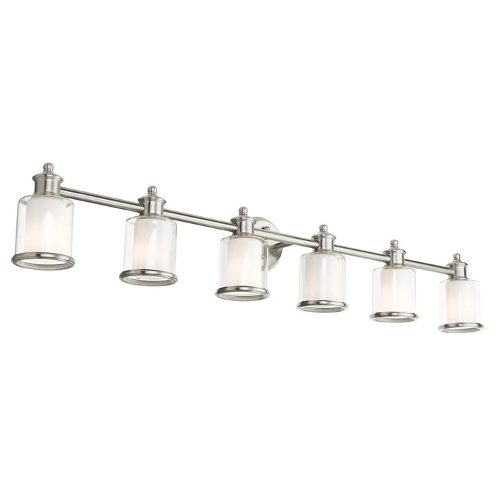 Six Light Vanity from the Middlebush collection in Brushed Nickel finish