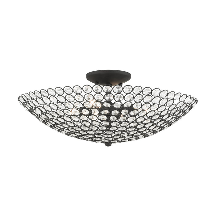 Four Light Semi Flush Mount from the Cassandra collection in Black finish