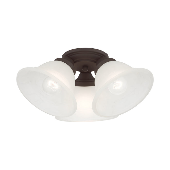 Three Light Flush Mount from the Wynnewood collection in Bronze finish