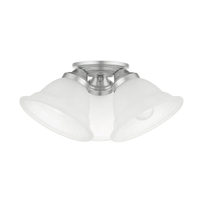 Three Light Flush Mount from the Wynnewood collection in Painted Satin Nickel finish