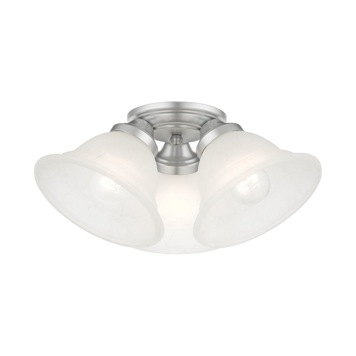 Three Light Flush Mount from the Wynnewood collection in Painted Satin Nickel finish
