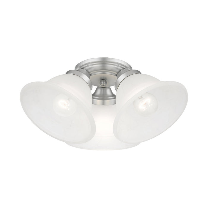 Three Light Flush Mount from the Wynnewood collection in Painted Satin Nickel finish