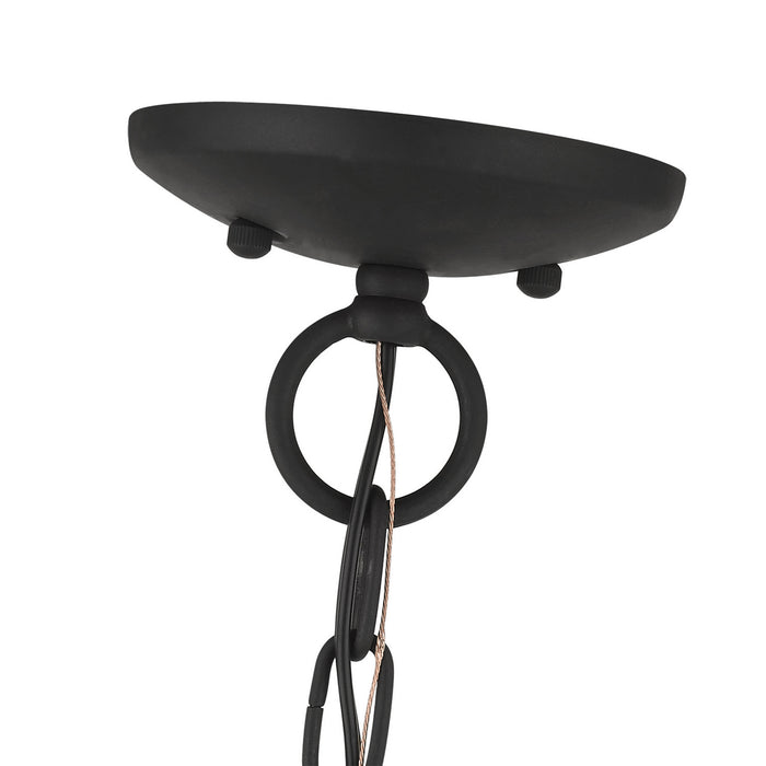 Three Light Convertible Chandelier / Semi Flush from the Aria collection in Black finish