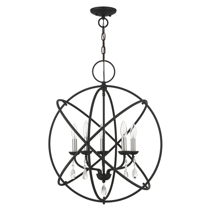 Five Light Chandelier from the Aria collection in Black finish