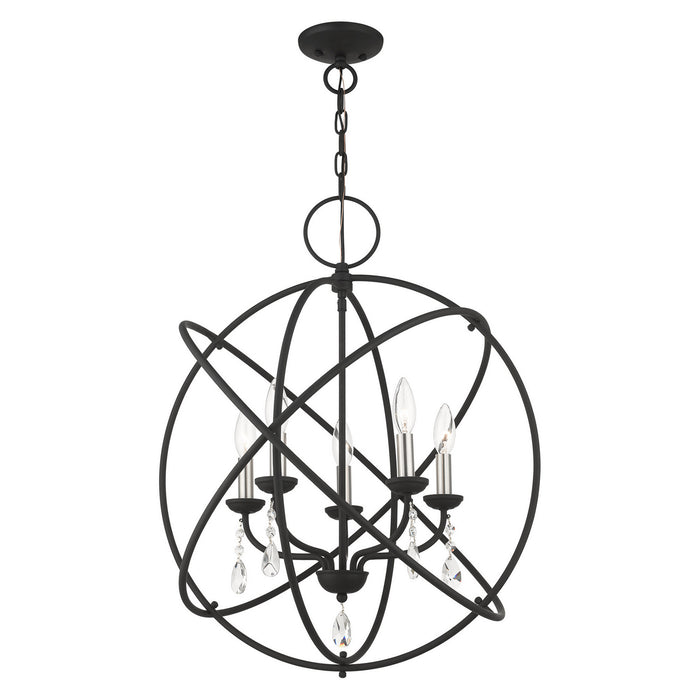 Five Light Chandelier from the Aria collection in Black finish