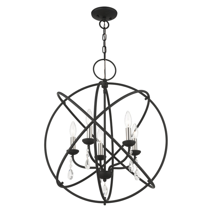 Five Light Chandelier from the Aria collection in Black finish