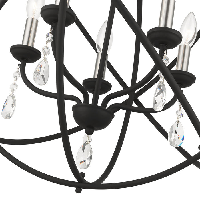 Five Light Chandelier from the Aria collection in Black finish