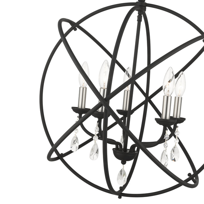 Five Light Chandelier from the Aria collection in Black finish