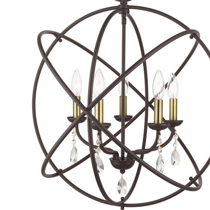 Five Light Chandelier from the Aria collection in Bronze finish