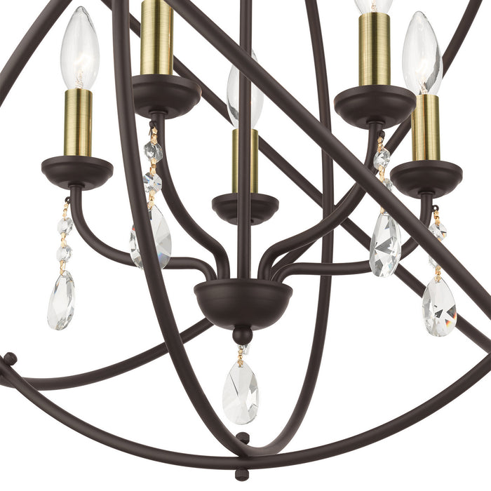 Five Light Chandelier from the Aria collection in Bronze finish