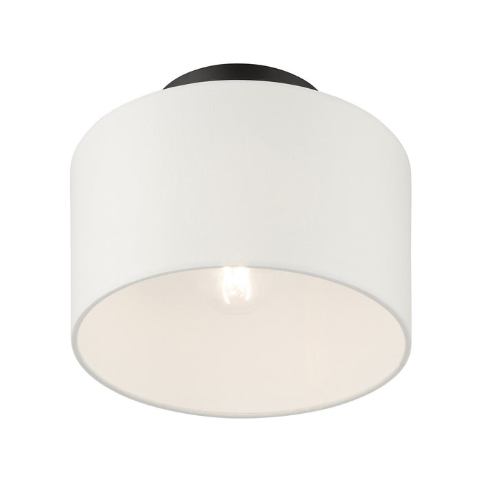 One Light Semi Flush Mount from the Meridian collection in Black finish
