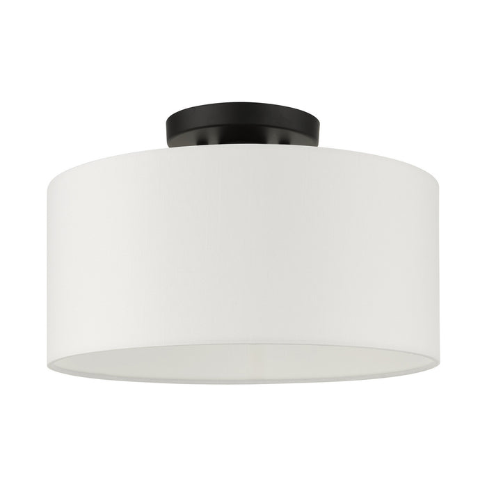 One Light Semi Flush Mount from the Meridian collection in Black finish