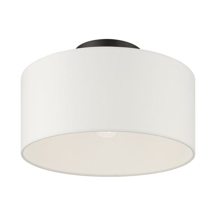 One Light Semi Flush Mount from the Meridian collection in Black finish