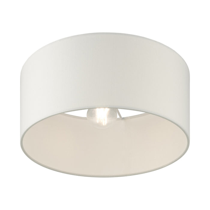 One Light Semi Flush Mount from the Meridian collection in Satin Brass finish