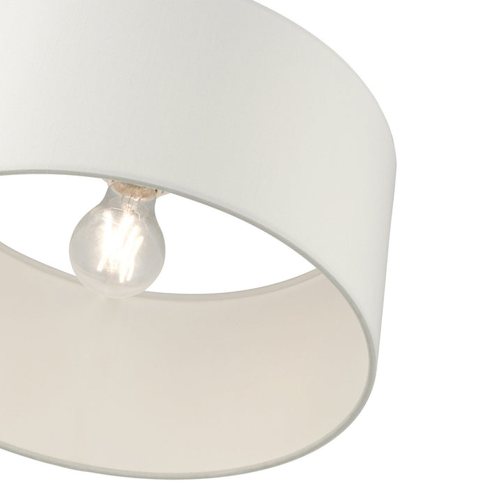 One Light Semi Flush Mount from the Meridian collection in Satin Brass finish