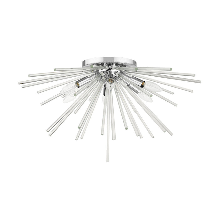 Six Light Flush Mount from the Utopia collection in Polished Chrome finish