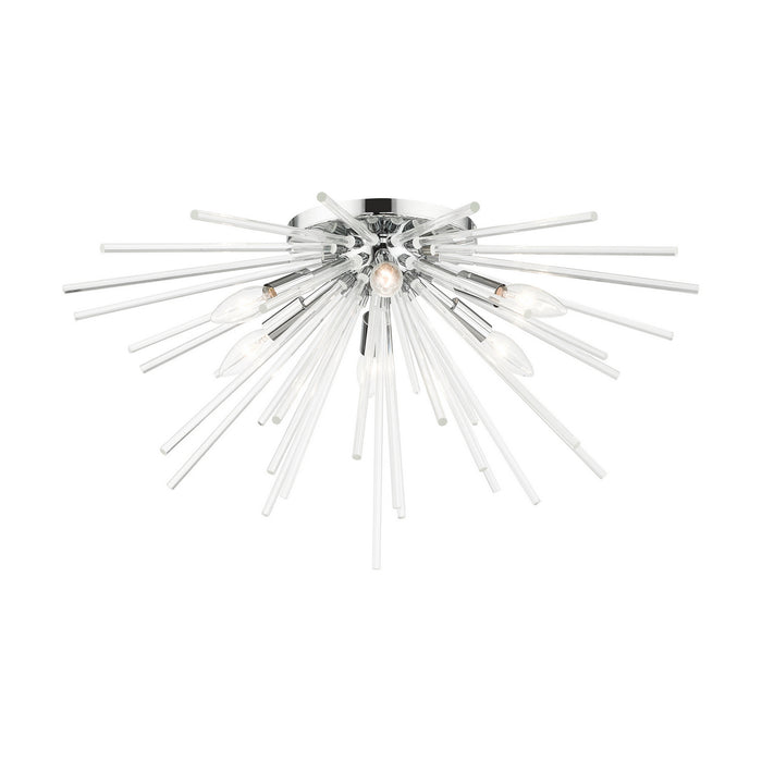 Six Light Flush Mount from the Utopia collection in Polished Chrome finish