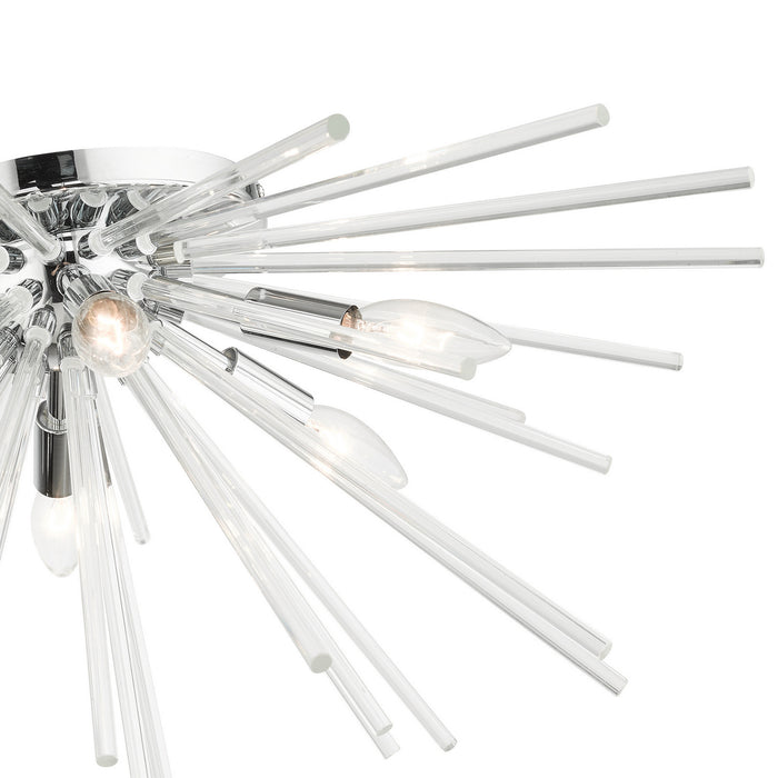 Six Light Flush Mount from the Utopia collection in Polished Chrome finish