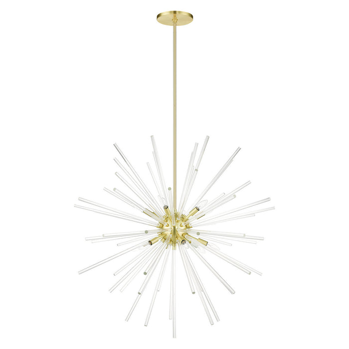 12 Light Foyer Pendant from the Utopia collection in Satin Brass finish