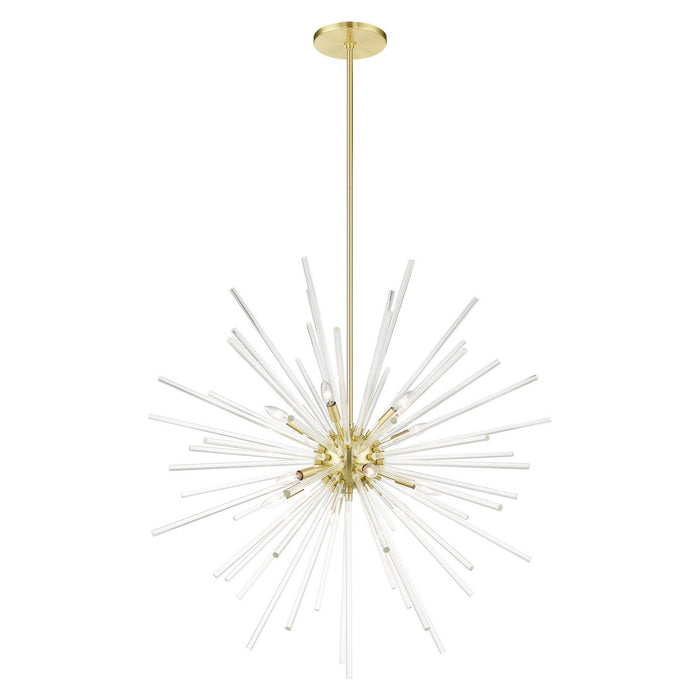 12 Light Foyer Pendant from the Utopia collection in Satin Brass finish