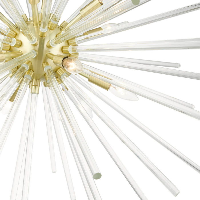 12 Light Foyer Pendant from the Utopia collection in Satin Brass finish