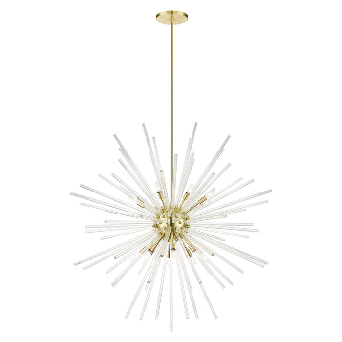 16 Light Foyer Pendant from the Utopia collection in Satin Brass finish