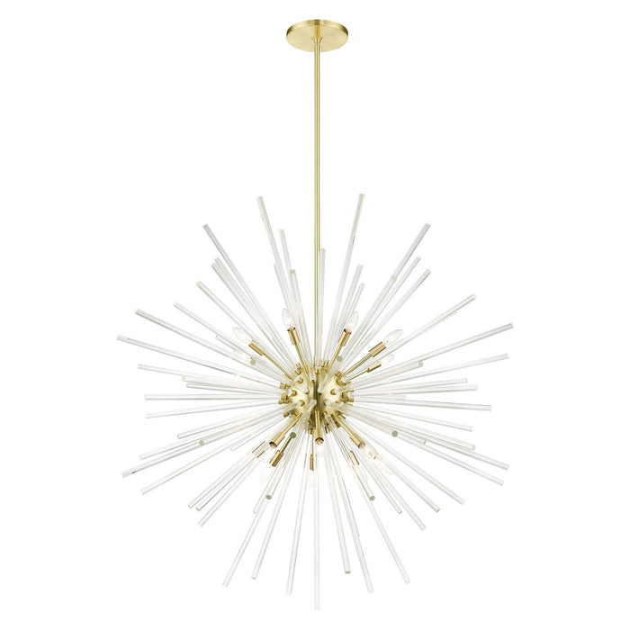 16 Light Foyer Pendant from the Utopia collection in Satin Brass finish