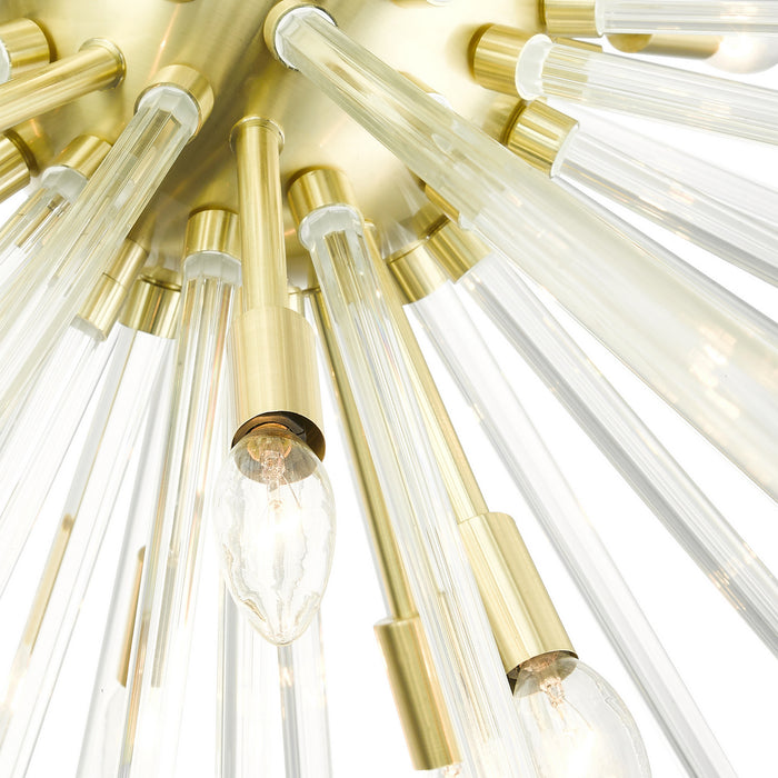 16 Light Foyer Pendant from the Utopia collection in Satin Brass finish