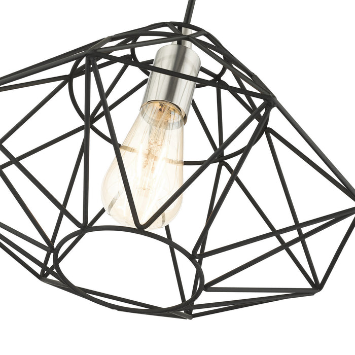 One Light Pendant from the Geometric collection in Black finish