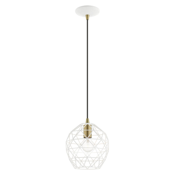 One Light Pendant from the Geometrix collection in White finish