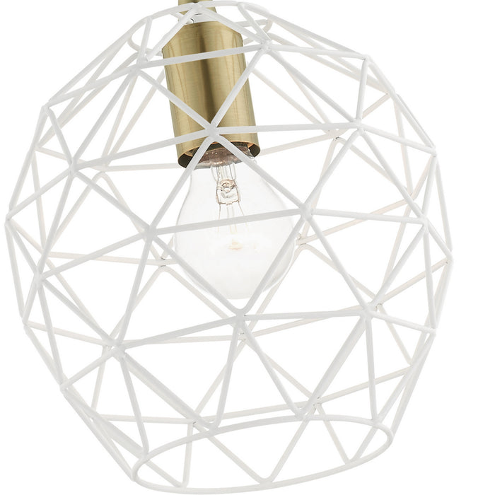 One Light Pendant from the Geometrix collection in White finish