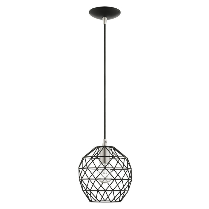 One Light Pendant from the Geometrix collection in Black finish