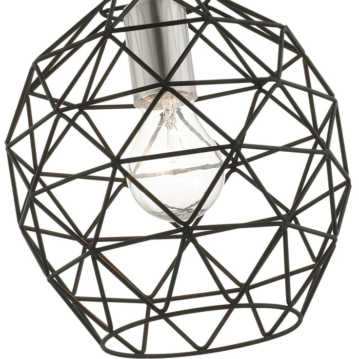 One Light Pendant from the Geometrix collection in Black finish