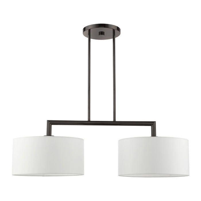 Two Light Linear Chandelier from the Meridian collection in Black Chrome finish