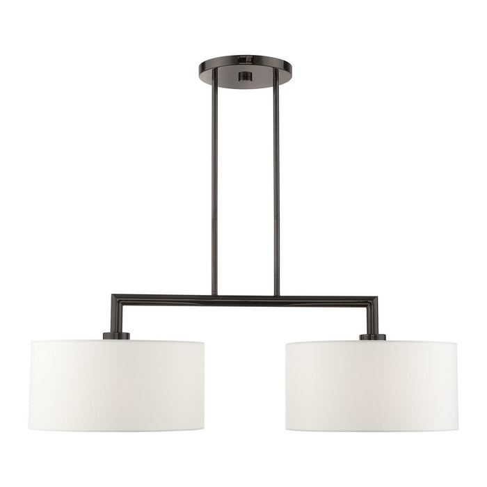 Two Light Linear Chandelier from the Meridian collection in Black Chrome finish