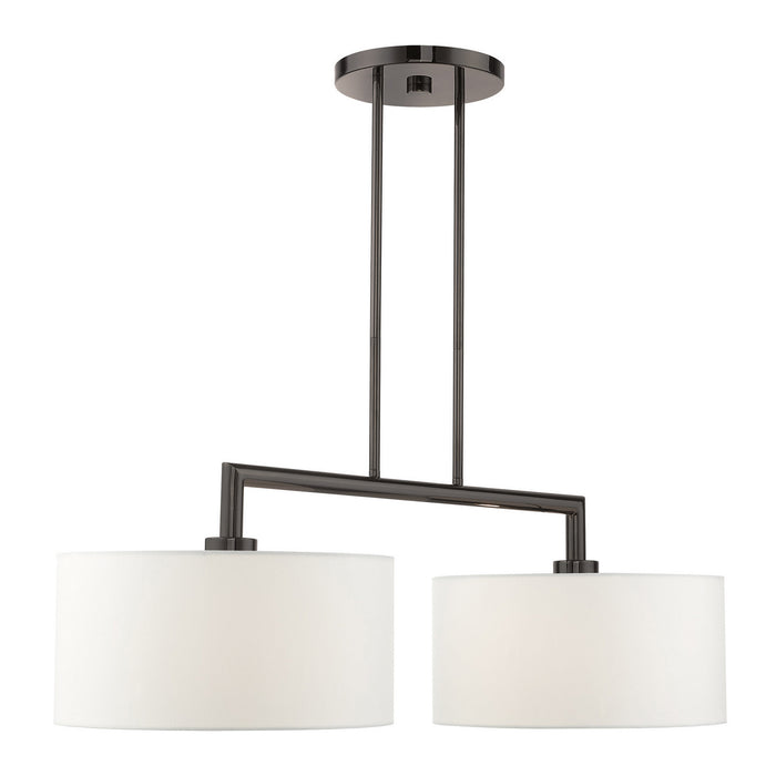 Two Light Linear Chandelier from the Meridian collection in Black Chrome finish