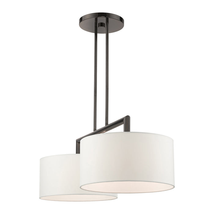 Two Light Linear Chandelier from the Meridian collection in Black Chrome finish