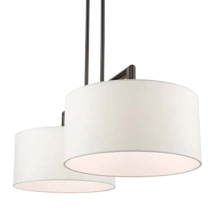 Two Light Linear Chandelier from the Meridian collection in Black Chrome finish