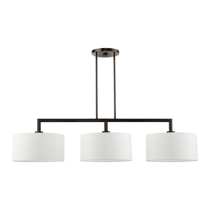 Three Light Linear Chandelier from the Meridian collection in Black Chrome finish