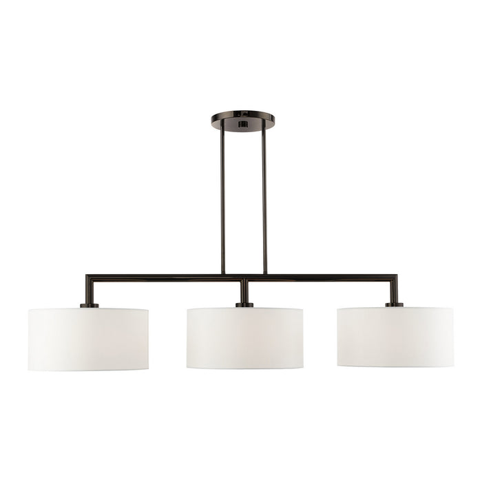 Three Light Linear Chandelier from the Meridian collection in Black Chrome finish