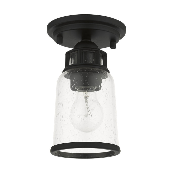 One Light Flush Mount from the Lawrenceville collection in Black finish