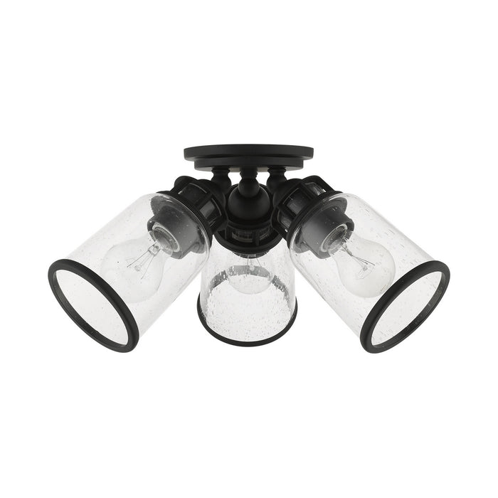 Three Light Flush Mount from the Lawrenceville collection in Black finish