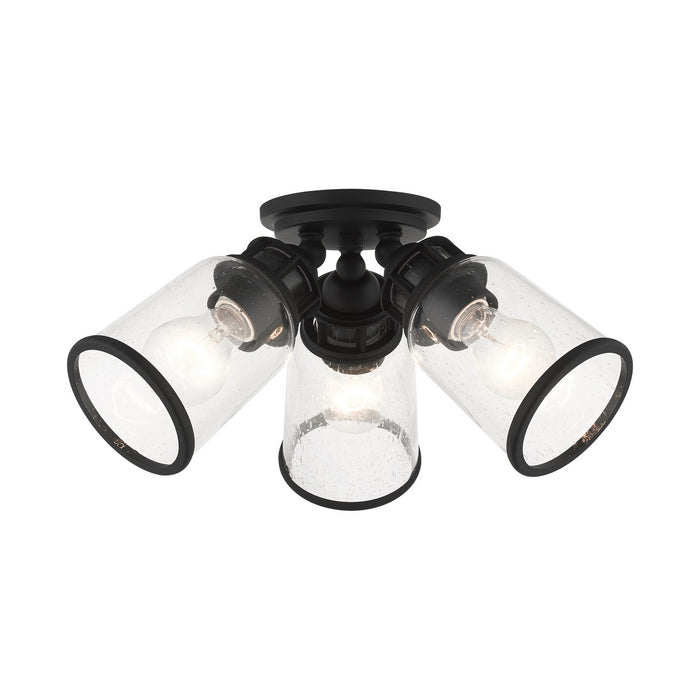Three Light Flush Mount from the Lawrenceville collection in Black finish