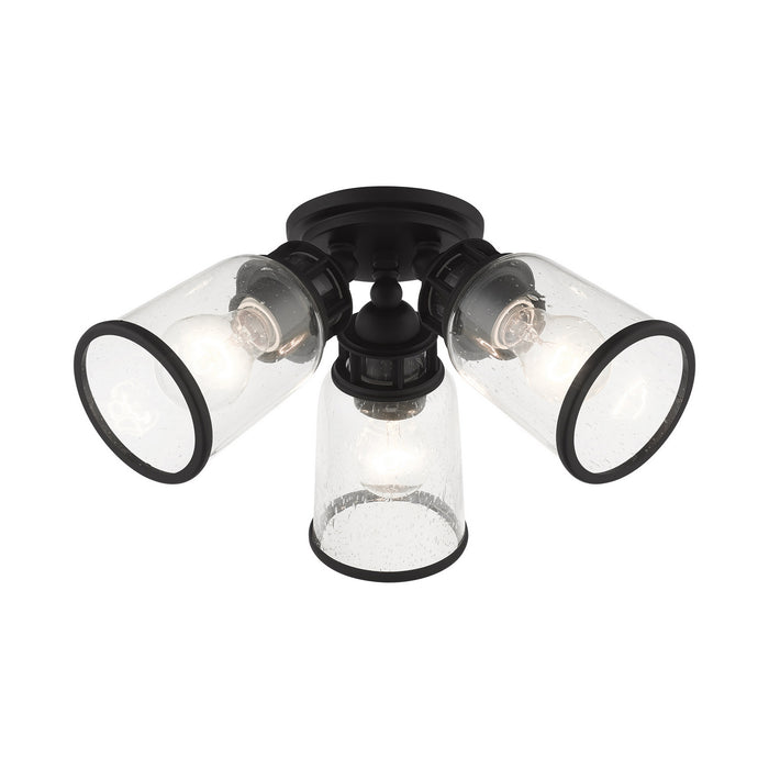 Three Light Flush Mount from the Lawrenceville collection in Black finish
