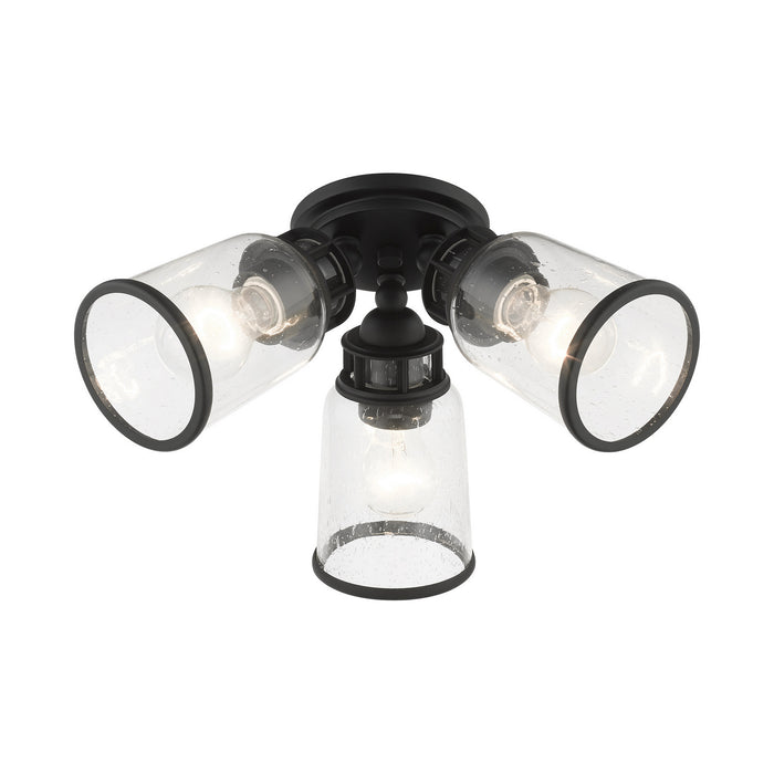 Three Light Flush Mount from the Lawrenceville collection in Black finish